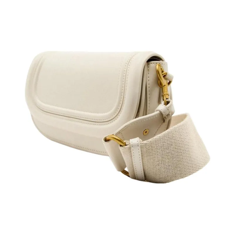 ZARA PU Shoulder Bag Crossbody Bag Small Size Women's Ecru-3