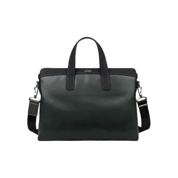 Jeep Cow Leather Briefcase Shoulder Bag Crossbody Bag Handbag Men's Green