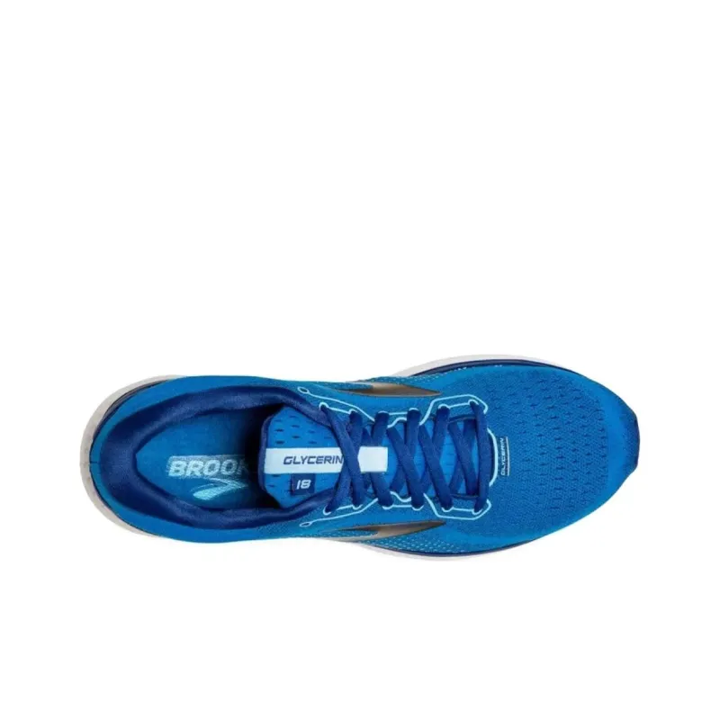 Brooks Glycerin 18 Slip Resistant Low Top Casual Running Shoes Men's Blue-3