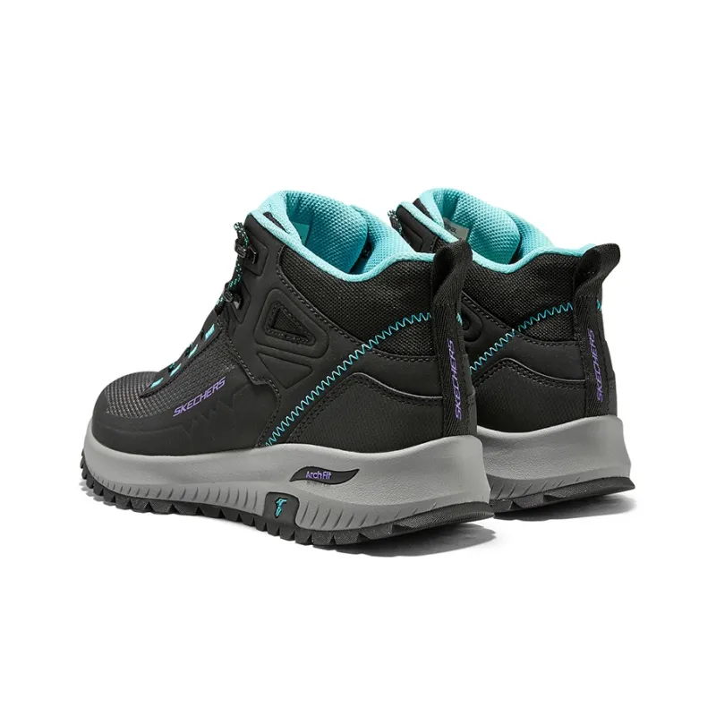 Skechers Cushioning Waterproof Mid Top Outdoor Shoes Women's Black Blue-3