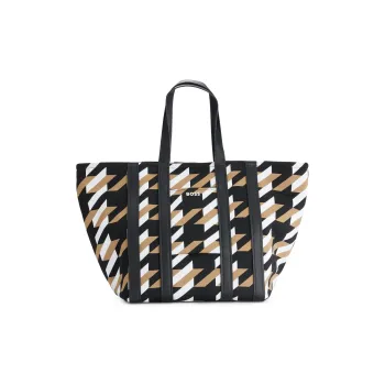 HUGO BOSS Polyester Shopping Bag One Shoulder Handbag Large Size Women's Multicolor