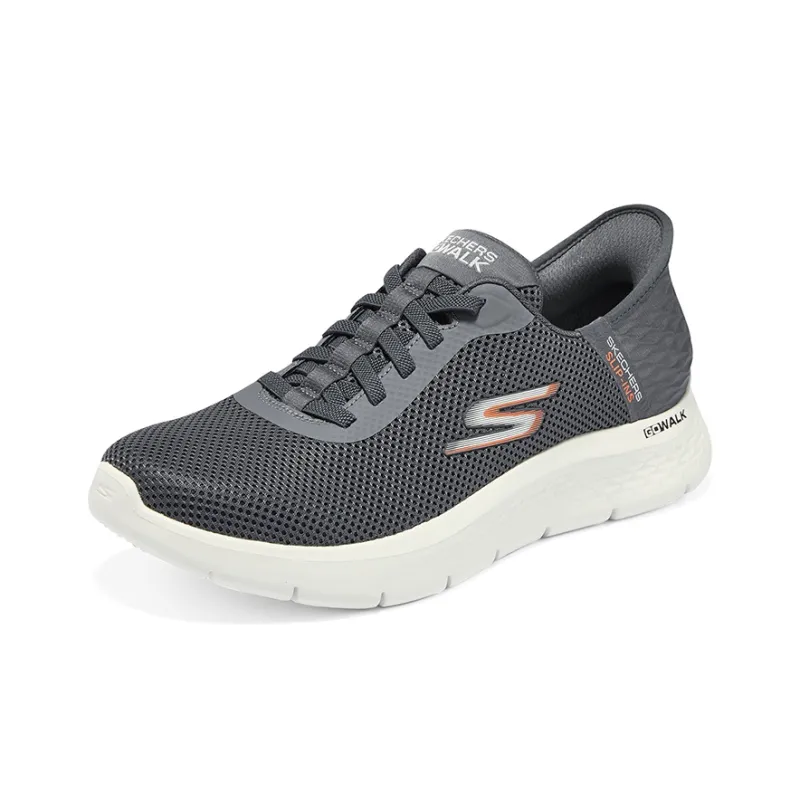 Skechers Go Walk Fle Anti Slip Wear Resistant Low Top Running Shoes Men's Gray-2