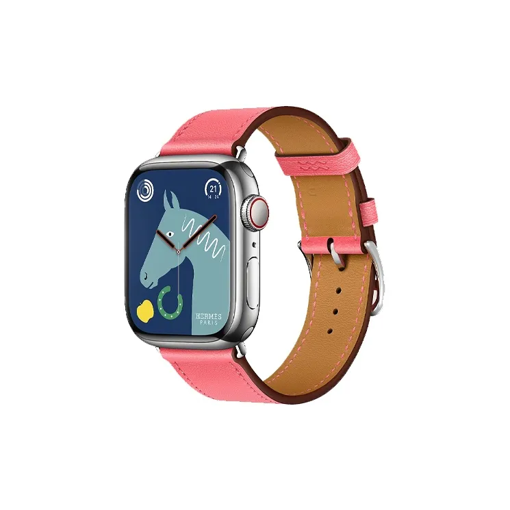 HERMES Calfskin Watch Refurbishing 41mm Unisex Camellia Pink H077051CJ8W-2