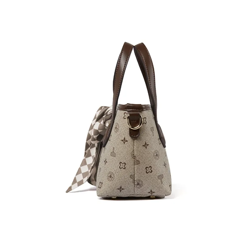 TUCANO PVC Leather PU Leather Bucket Bag Handbag Medium Size Women's Dark Gray/Coffee-4