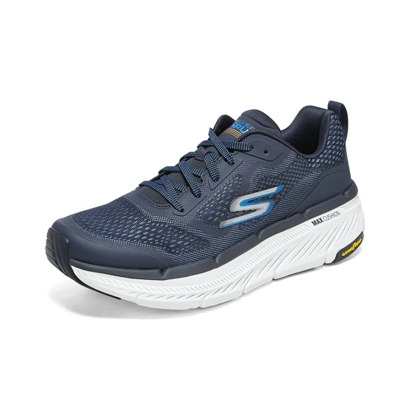 Skechers Max Cushioning Shock Absorbers With Slip Resistant Features Low Top Running Shoes Men's Marine Blue-2