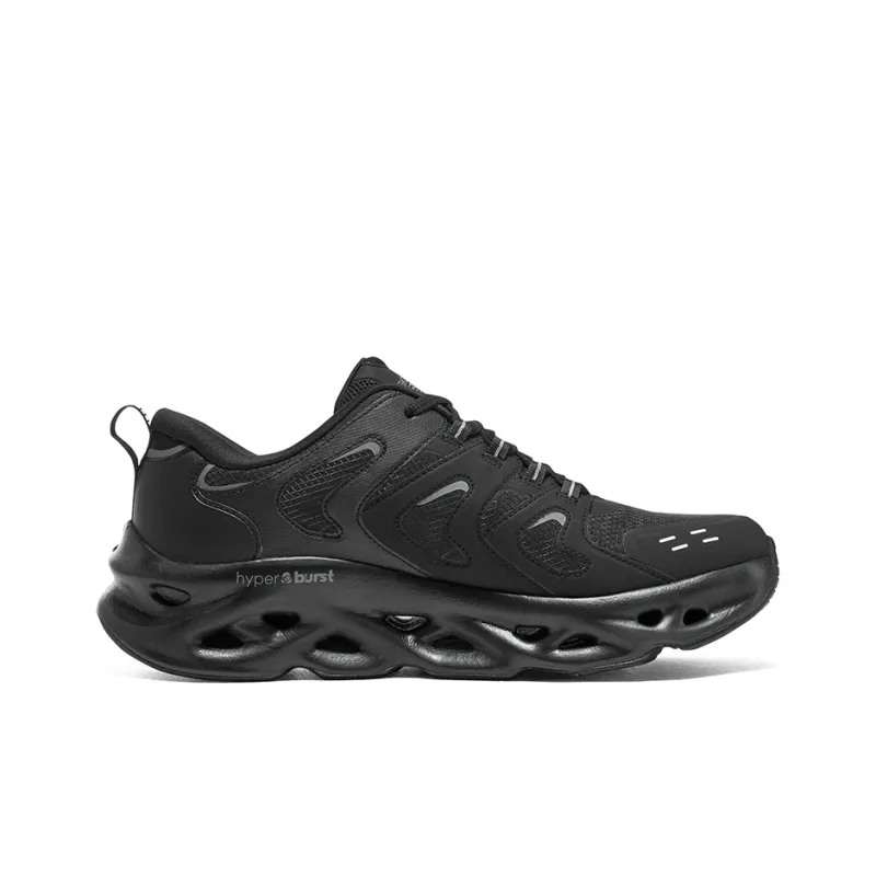 Skechers Anti Slip Wear Resistant Low Top Running Shoes Men's All Black-1