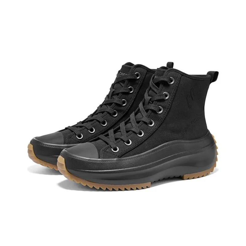 Skechers Life Series Abrasion Resistant Breathable High Top Casual Shoes Women's Black-3