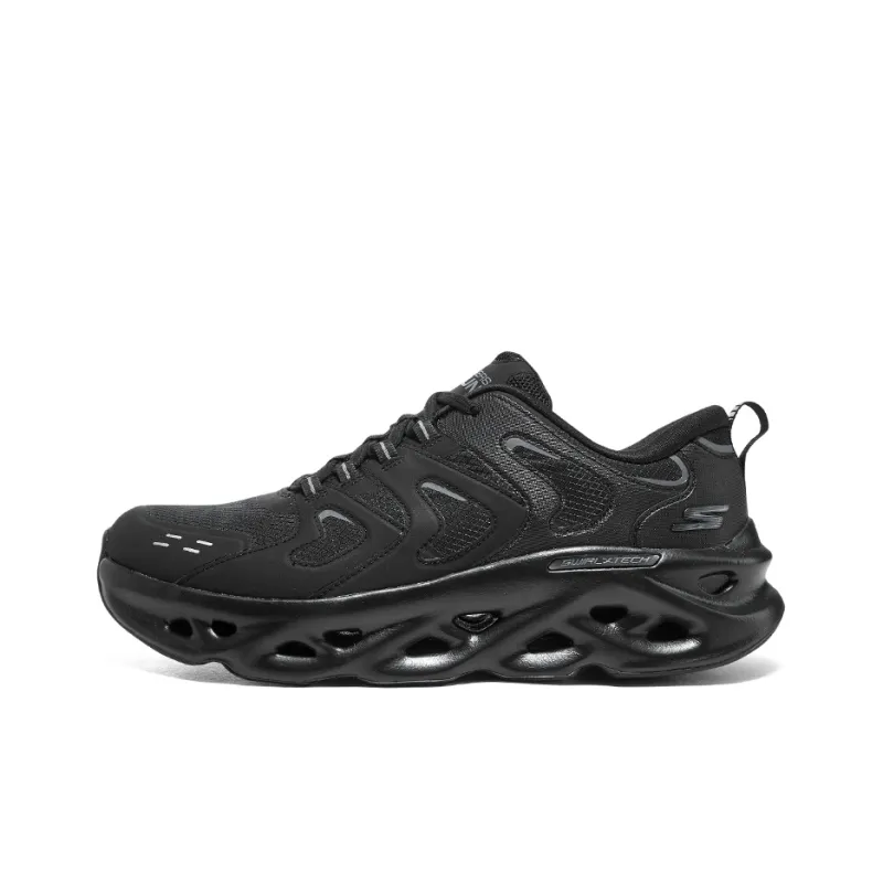 Skechers Anti Slip Wear Resistant Low Top Running Shoes Men's All Black-0