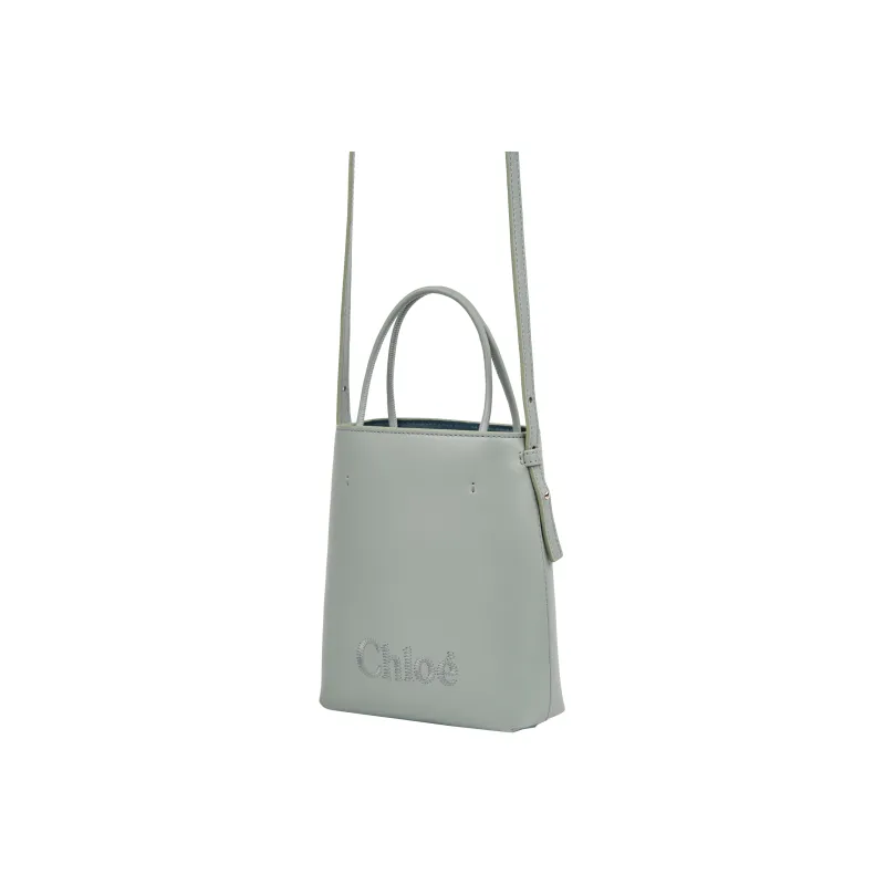 Chloe Shiny Calfskin Tote Bag, Shopping Bag, Handbag, Shoulder Bag, Crossbody Bag Mini Women's Green-2