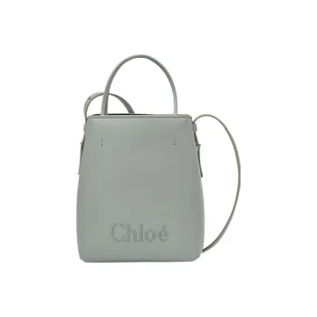 Chloe Shiny Calfskin Tote Bag, Shopping Bag, Handbag, Shoulder Bag, Crossbody Bag Mini Women's Green