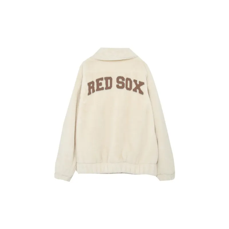 MLB Velvet Jackets Unisex Light Beige-1