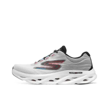Skechers GO RUN Swirl Tech Speed Cushioning Wear Resistant Low Top Running Shoes Men's White Gray