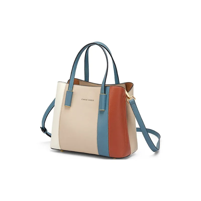 Simvay Clos Cow Leather With Ultra-Fine Shoulder Bag Crossbody Bag Tote Handbag Medium Size Women's Cream Apricot-3