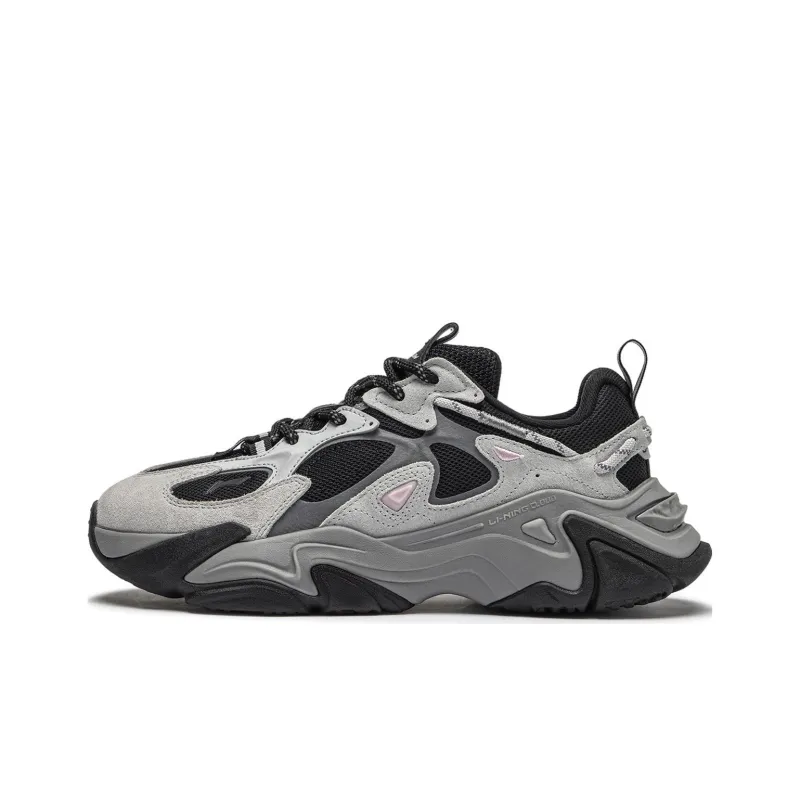 LiNing CF Tracing Collection Qianxing Strategy 2 Anti Slip Wear Resistant Low Top Casual Shoes Women's Black Gray-0