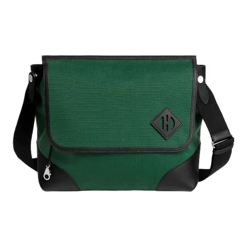 HERMES Allback Bivouac Canvas With Swift Calfskin Courier Bag Shoulder Bag Crossbody Bag Regular Men's Green Black