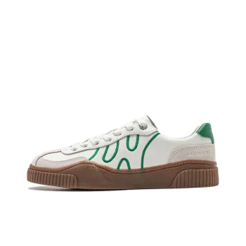 LiNing Yunchuan V2 Anti Slip Wear Resistant Low Top Trendy Board Shoes Women's White Green