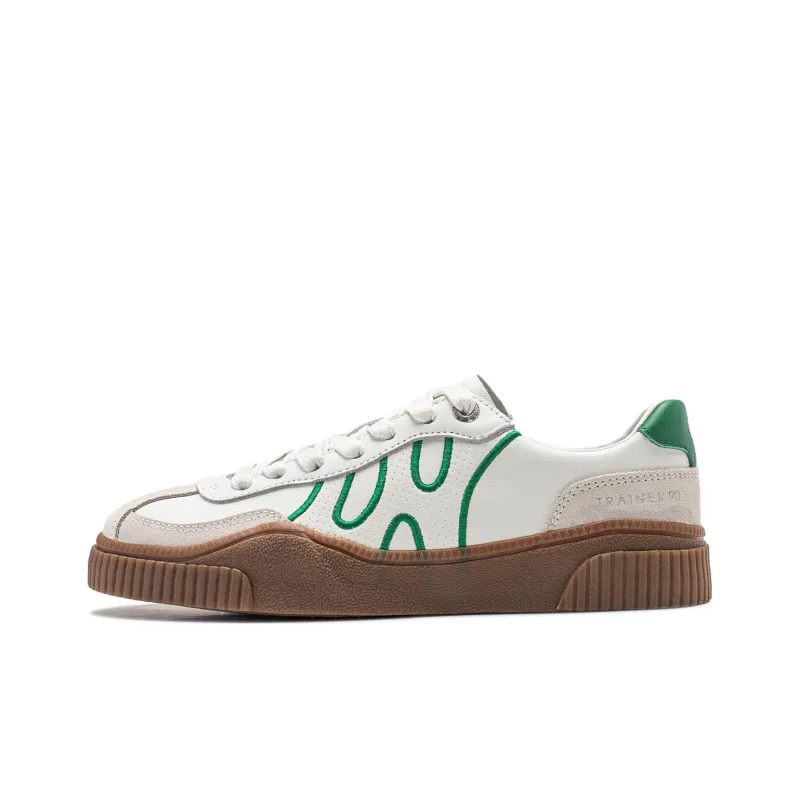 LiNing Yunchuan V2 Anti-Slip Wear-Resistant Low-Top Trendy Board Shoes Women's White Green-0