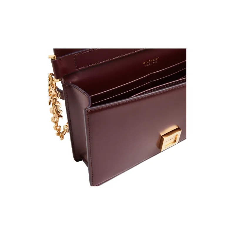 GIVENCHY 4G Smooth Box Calfskin Shoulder Bag Crossbody Bag Small Size Women's Ox Blood Red-4