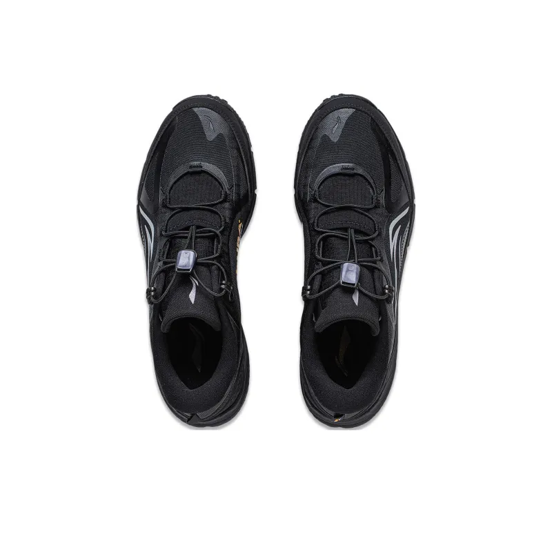 LiNing Slip Resistant Low Top Water Repellent Technology Running Shoes Men's Black-3