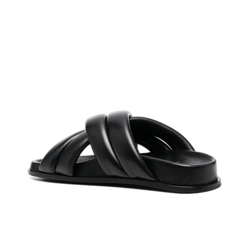 Anine Bing Lizzie Leather Cross strap Slides Women's-3