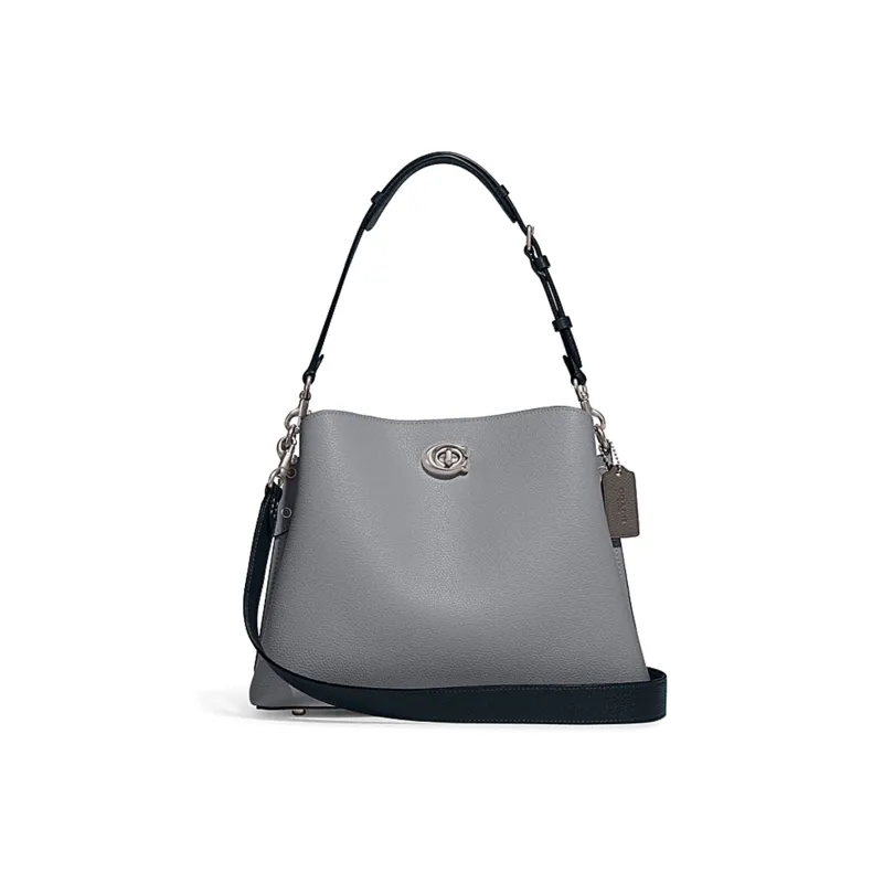 COACH Willow Split Cow Leather Tote Bag, Shopping Bag, Handbag, Shoulder Bag Tubas Women's Black-0