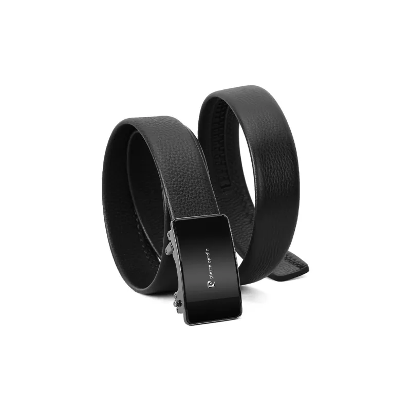 PIERRE CARDIN Mirror Finish Automatic Buckle Luxe Lite Top Grain Cow Leather Belts Men's 3.5cm-1