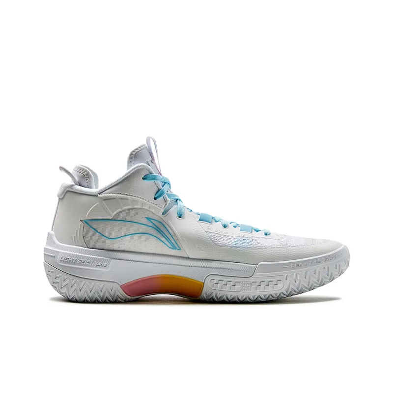 LiNing Shudder Angel Cushioned Slip Resistant Mid Top Basketball Shoes Men's Standard White-1