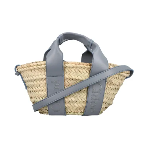 Chloe Leather Handbag Small Size Women's Khaki/Blue