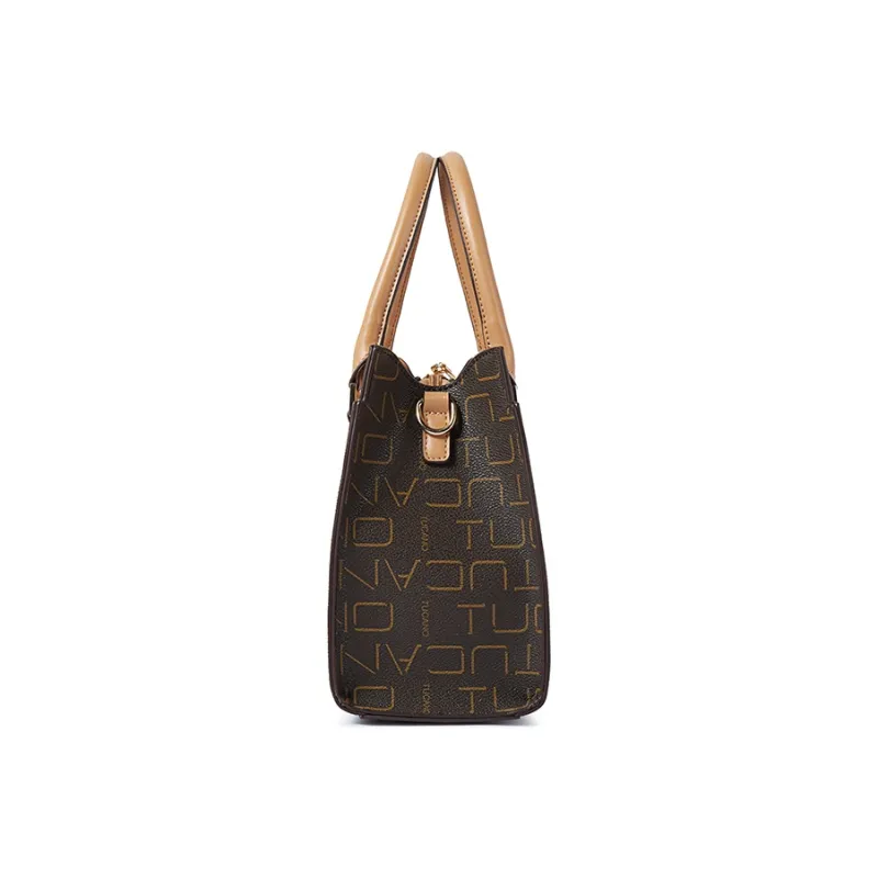TUCANO PU Crossbody Bag Tote Mom Bag Shopping Bag Handbag Medium Size Women's Coffee-2