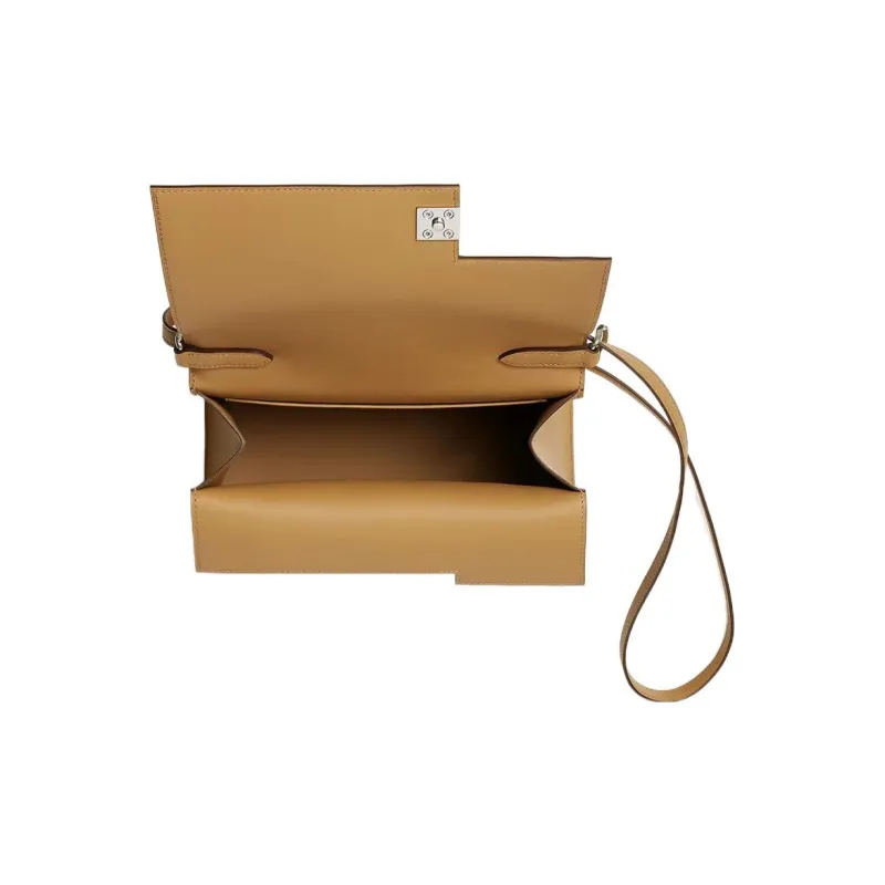 HERMES Boucle Sellier Swift Calfskin Shoulder Bag, Crossbody Bag Women's 4B Biscuit Cookie-2