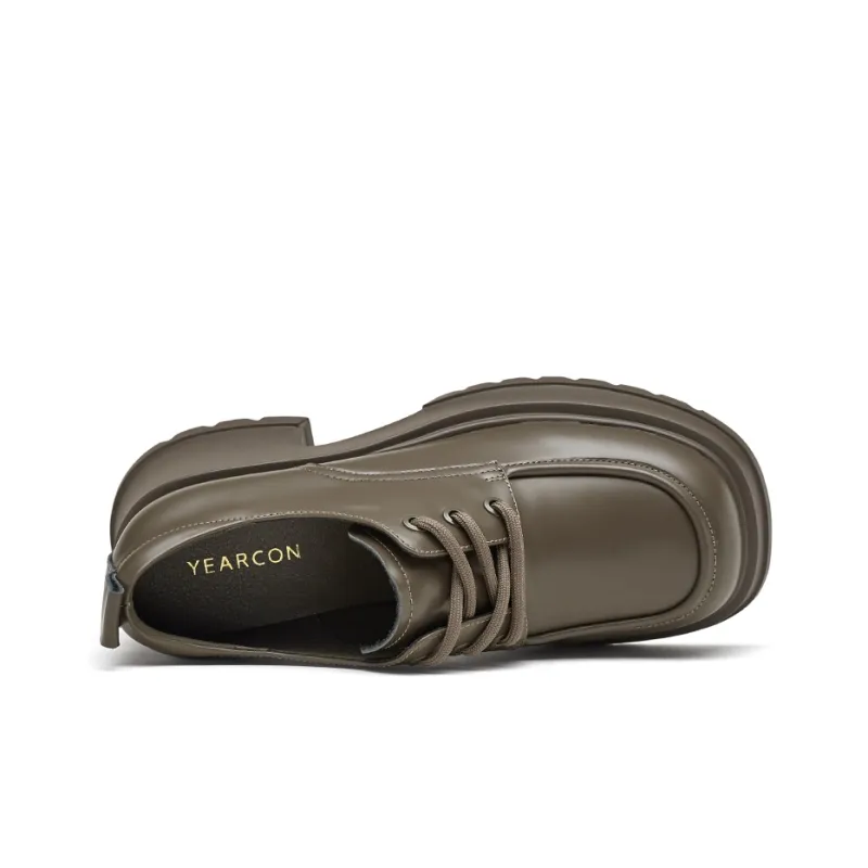 YEARCON Loafers Women's Low Top White/Khaki/Black-10