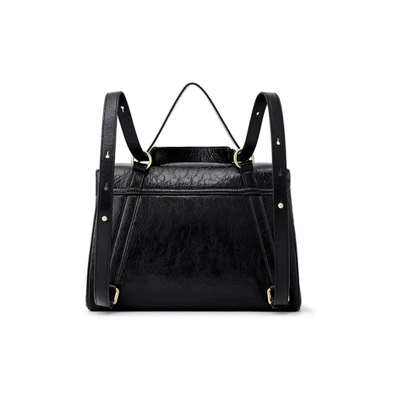 FION Cow Leather Portable One Shoulder Backpack Women's-5