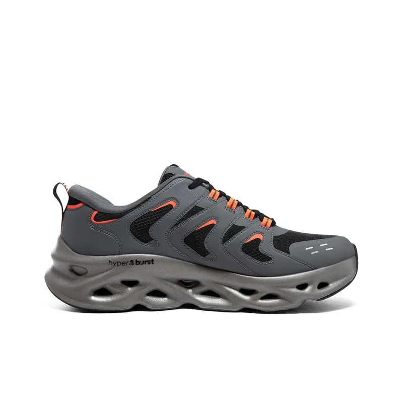 Skechers Anti Slip Wear Resistant Low Top Running Shoes Men's Gray Black-1