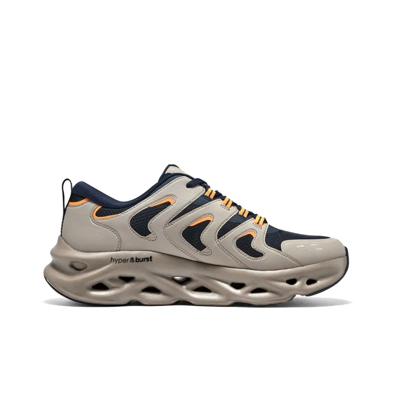 Skechers Anti-Slip Wear-Resistant Low-Top Running Shoes Men's Taupe Navy-1