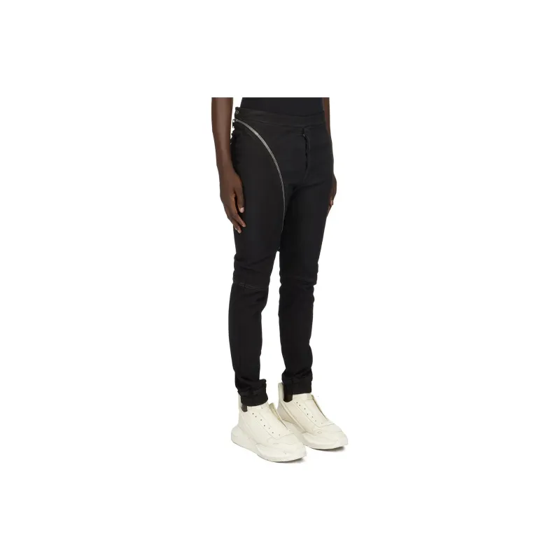 RICK OWENS Aircut Decorative zip Skinny Joggers-2