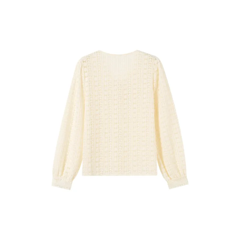 Adeworn Chiffon Shirt Women's Apricot-1