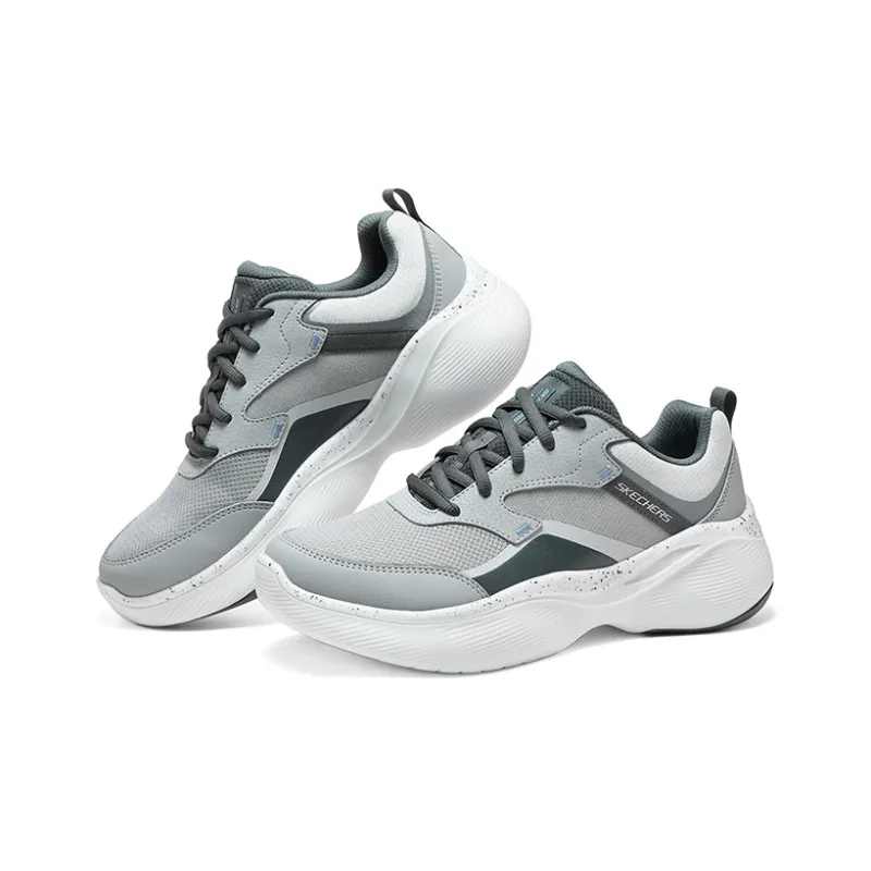 Skechers Cushioning, Wear Resistant Low Top Casual Running Shoes Men's Gray-3