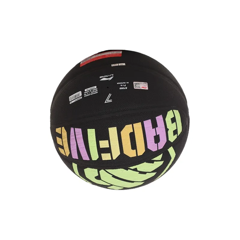 LiNing PU Basketball Black Multicolor Size 7 Ball Training Unisex-3