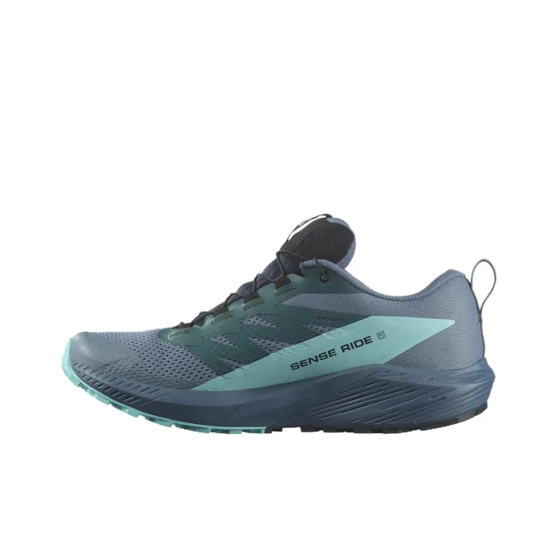 SALOMON Sense Ride 5 GTX Slip Resistant Impact Resistant Low Top Outdoor Shoes Men's Green-0