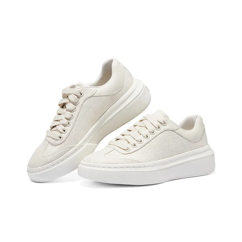 Skechers Anti Slip Wear Resistant Low Top Skateboard Shoes Women's White-3