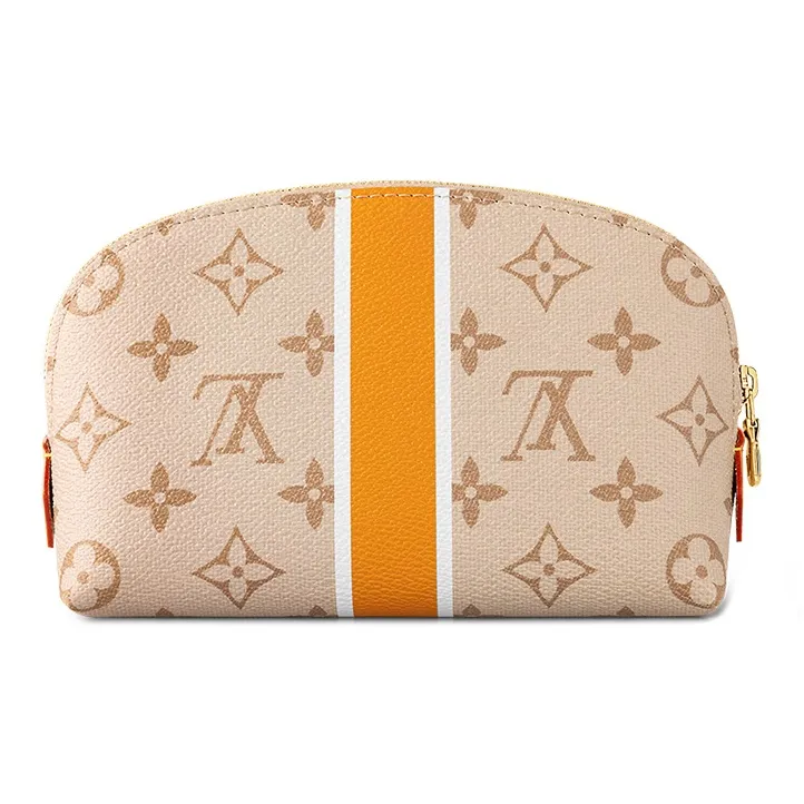 LOUIS VUITTON Canvas With Leather Trim Canvas Bag Clutch Toiletry Bag Makeup Bag Small Size Men's Light Brown-2