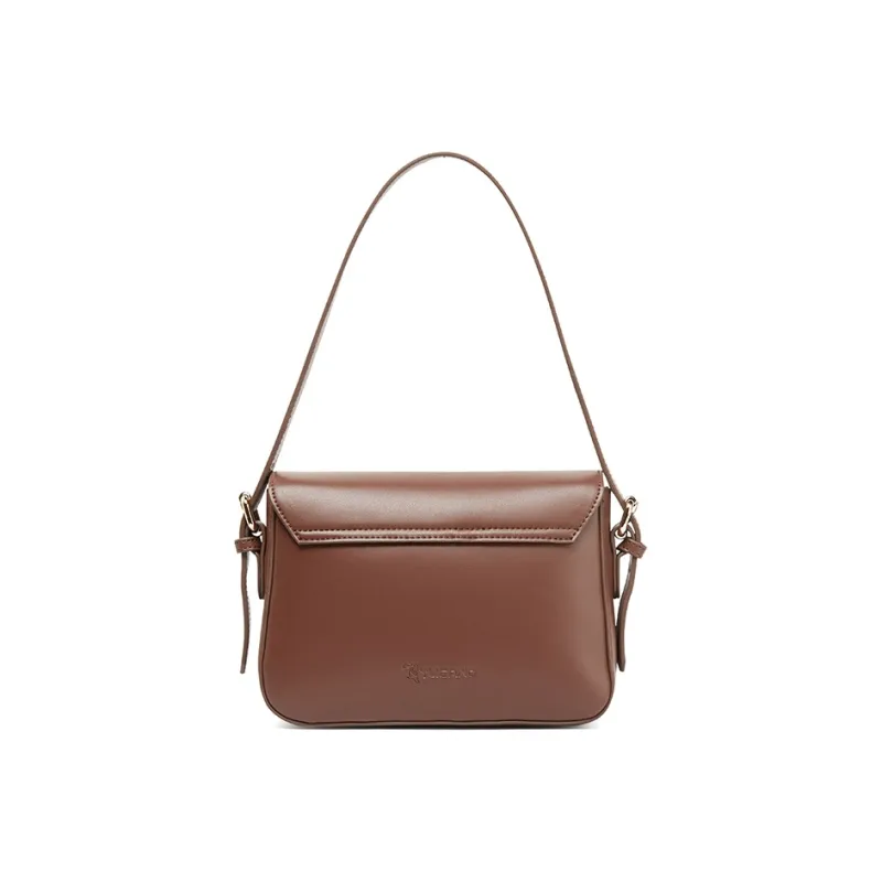 TUCANO PU Small Square Saddle Bag, Shoulder Bag, Handbag Small Size Women's Dark Brown-2