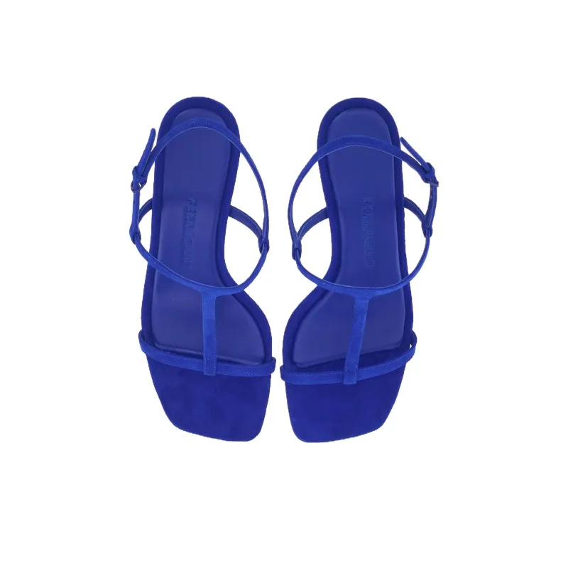 FERRAGAMO Elina Strap Sandals 7cm Women's Blue-3