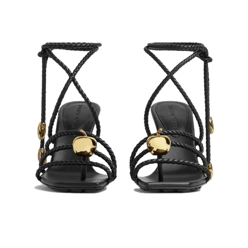 Bottega Veneta Adam One Strap Sandals 9cm Women's Black-2
