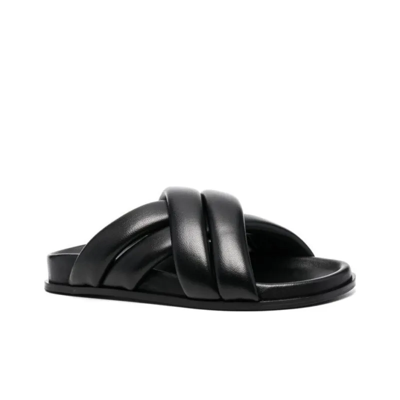 Anine Bing Lizzie Leather Cross strap Slides Women's-2