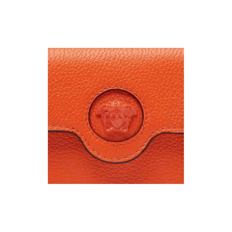 VERSACE La Medusa Calfskin Leather Card Box Women's Orange-4