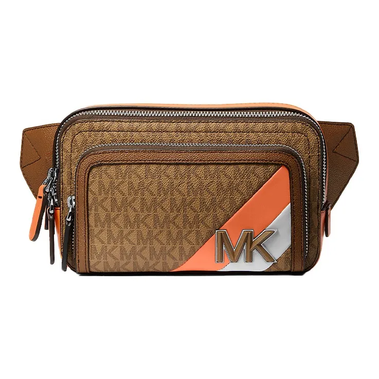 MICHAEL KORS Hudson Coated Canvas Fanny Pack Chest Bag Shoulder Bag Men's Orange-0