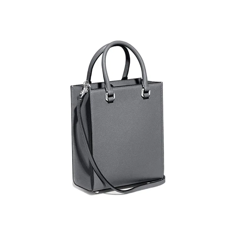 COACH Cow Leather Tote Bag, Shopping Bag, Handbag Trumpets Women's Gray-1