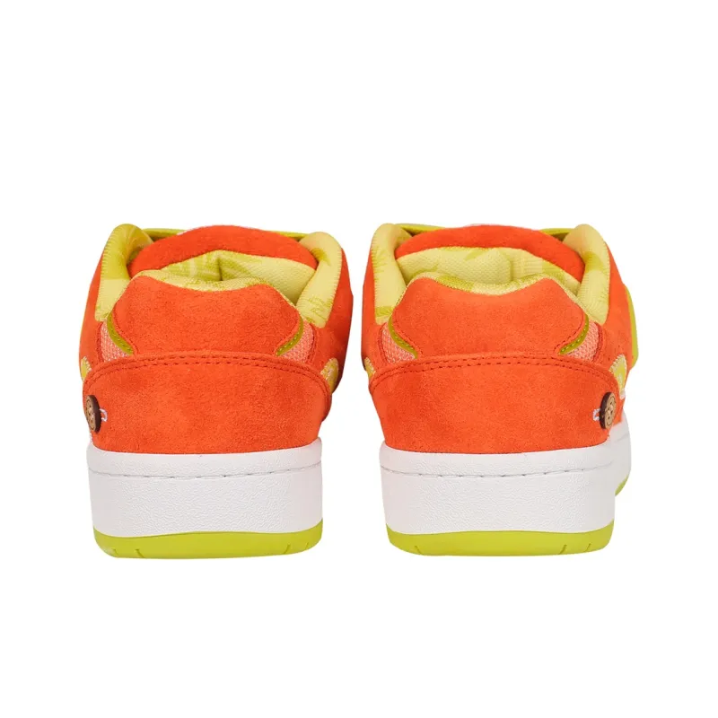 Ollieskate Anti-Slip Wear-Resistant Low-Top Skateboard Shoes Unisex Orange Green-4