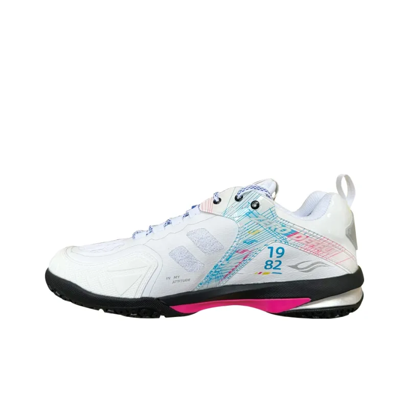 BONNY Lacklustre Series Future Realm Cushioning Breathable Low Top Badminton Shoes Unisex White-1